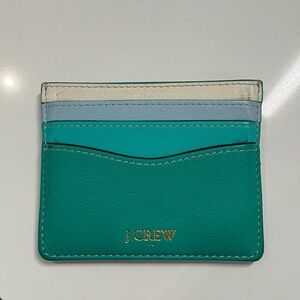J. CREW LEATHER MULTICOLOR CARD HOLDER